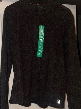 Spyder Ladies' Fleece Printed Half Zip, Black size XL NWT